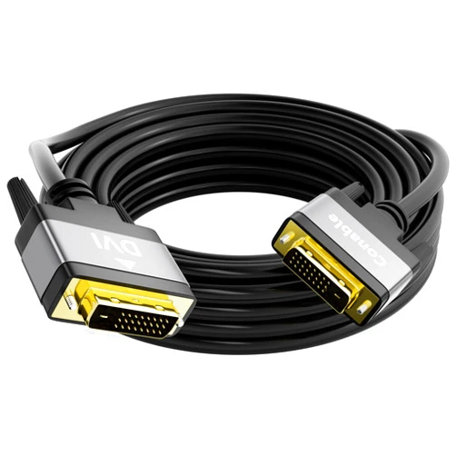 Conable DVI to DVI Cable 20 FT, DVI-D 24+1 Gold Plated Cable, Dual Link DVI Male to Male Cord, Aluminum Shells, Long, 1080P, for PC, Desktop, Monitor, Projector, Gaming, HDTV, DVD, Black