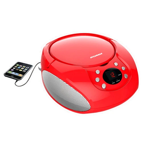 SYLVANIA Proscan Elite Portable CD Boombox with AM/FM Radio - Red