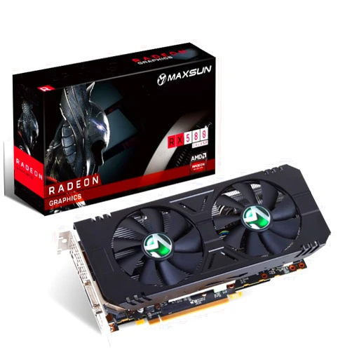 maxsun AMD Radeon RX 580 8GB 2048SP GDDR5 Computer Video Graphics Card GPU for PC Gaming 256-Bit DirectX 12 DVI, HDMI, DisplayPort Multi Monitors Extend (Black)