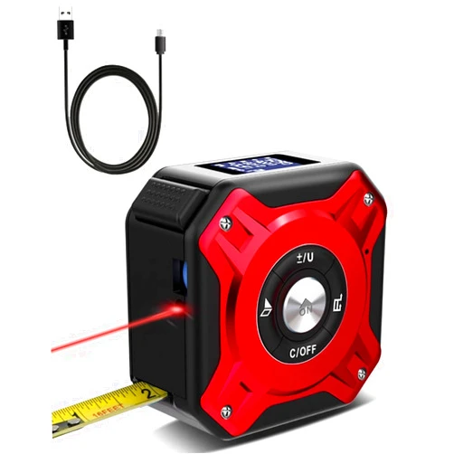 MMV Laser Tape Measure, 135 ft Laser & 16 ft Tape Measure High Precision Digital Measuring Tool, Ft/Ft+in/in/M Unit Switching and Pythagorean Mode, Measure Distance, Area and Volume