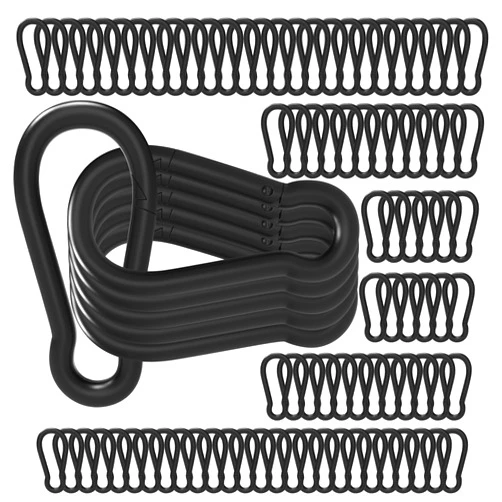 XHMAXE 120Pcs Carabiner Clips,M6 Spring Snap Hooks, Small Carabiners Galvanized Steel,Quick Links Caribiniers for Outdoor Hiking Camping Hammocks Dog Leashes Backpack Snaps(Black)