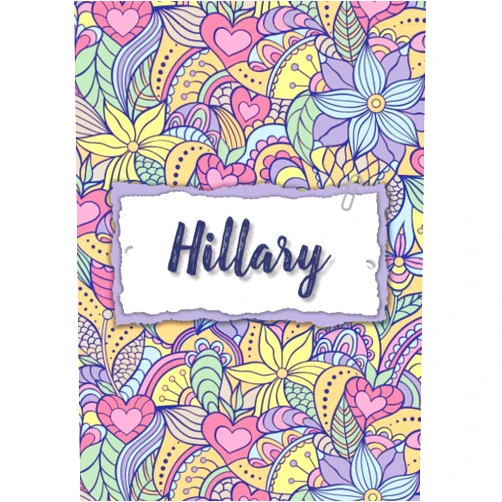 Alba & Hilda USA Publishing Hillary: Notebook A5 | Personalized name Hillary | Birthday gift for women, girl, mom, sister, daughter ... | Design : floral | 120 lined pages journal, small size A5 (5.83 x 8.27 inches)