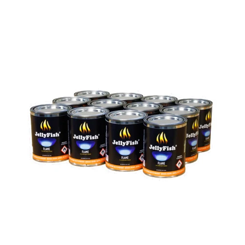 JellyFish Flame Real JELLYFISH Flame, 12 Cans (13 oz) Fireplace Gel Fuel Made in USA