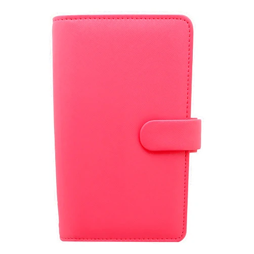 Filofax Saffiano Organizer, Personal Compact Size, Peony - Cross-Grain, Leather-Look, Six Rings, Week-to-View Calendar Diary, Multilingual, 2024 (C028763-24)