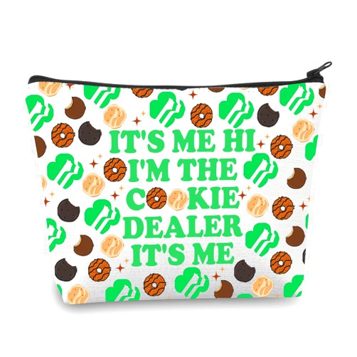 BDPWSS Girl Scout Cookie Gift Scout Troop Gift Scout Mom Gift It's Me Hi I'm The Cookie Dealer Makeup Bag Scout Leader Gift (Cookie Dealer)