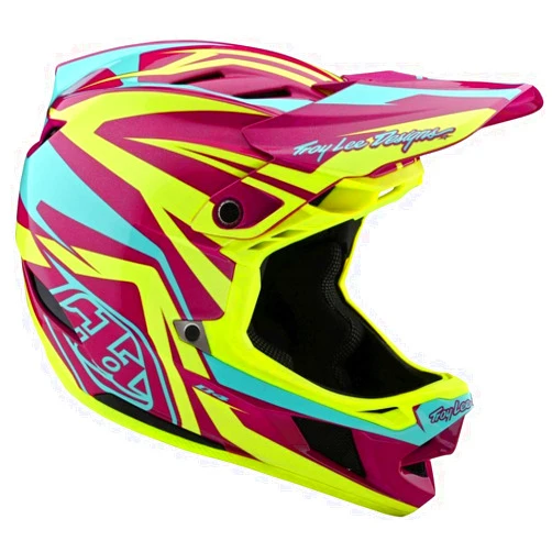 Troy Lee Designs D4 Composite MIPS Helmet Slash Purple/Yellow, XL