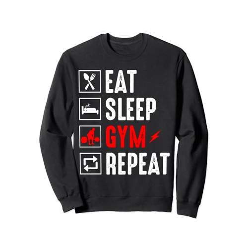 VitalVibes Eat Sleep Gym Repeat Sweatshirt