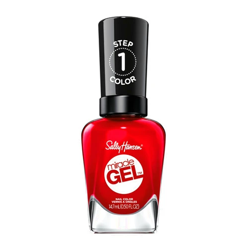 Sally Hansen Miracle Gel™, Rhapsody Red, Long Lasting, Gel-Like Formula, No UV Lamp Needed, Red Nail Polish
