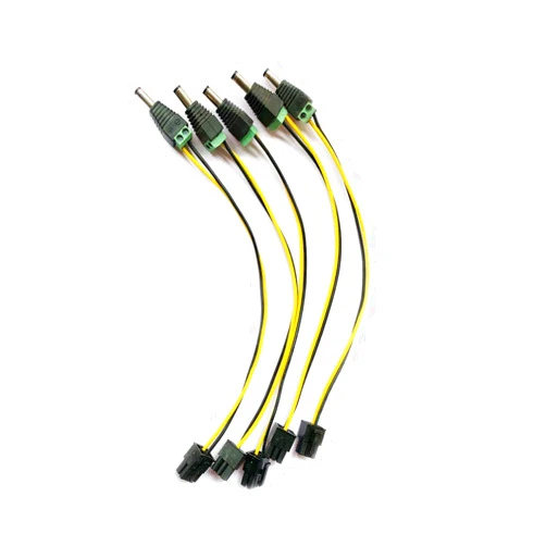 Thsion 2.5mm Plug to 6 Pin 12V Input ATX Power Supply Connectors Cable - Male DC Power Cable for Pico PSU and Power Adapter - 5 Pack