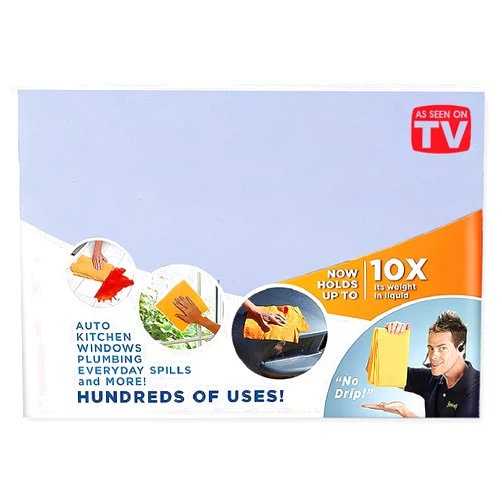 ShamWow The Original Shamwow Mini - Super Absorbent Multi-Purpose Cleaning Shammy Chamois Towel Cloth - Holds 10X its Weight in Liquid - Machine Washable - Will Not Scratch, Blue