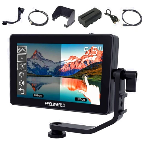 FEELWORLD F6 Plus 6 Inch Touch Screen DSLR Camera Field Monitor with 3D Lut Small Full HD 1920x1080 IPS Screen Suppor 4K HDMI Include Tilt Arm +Battery + Charger…