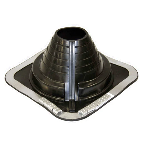 Dektite #4 DEKTITE SQUARE BASE COMBO PIPE FLASHING BOOT: BLACK EPDM Square Base Flexible Pipe Flashing Dektite (DC104BC)