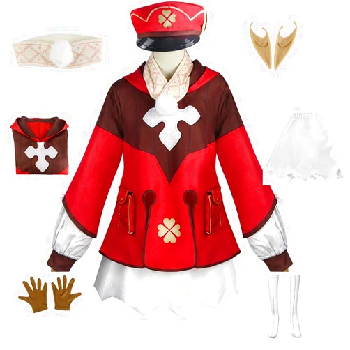 Generic Klee Cosplay Costume Uniform Dress Halloween Full Set Outfit Dress Game Characters