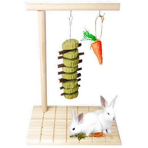 Hamiledyi Bunny Wooden Scratch Board Feet Pad,Rabbit Chew Toys Teeth Grinding Paws Rotatable Pet Play Toy for Chinchillas Guinea Pigs Rabbits Parrots and Other Small Pets