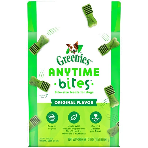 Greenies Anytime Bites Dog Treats, Original Flavor, Dog Training Treats, 24 oz. Bag