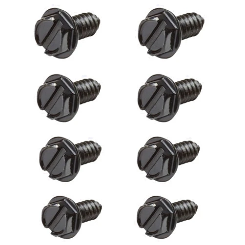Crossarctic License Plate Screws with Rustproof Finish - License Plate Screw Kit for Front & Rear Plates - License Plate Bolts for Domestic Vehicles License Plates (8-Pack, Black)