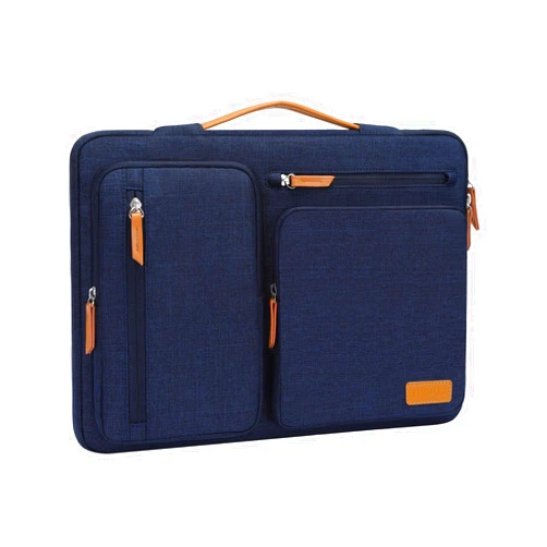 MOSISO 360 Protective Laptop Case 13.3 inch, 13-14 inch Laptop Sleeve Compatible with MacBook Air/Pro 13 / Pro 14, HP Dell Acer ASUS, Side Open Carrying Case with 4 Zipper Pockets&Handle, Navy Blue