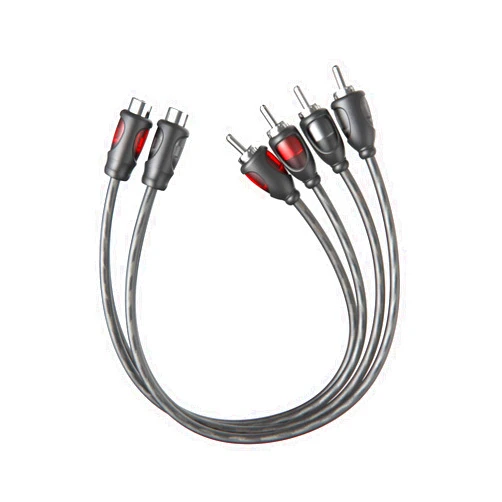 ROCKRIX 1ft RCA 1 Female to 2 Male Audio Speaker Y Adapter Splitter Cable (2 Pack)