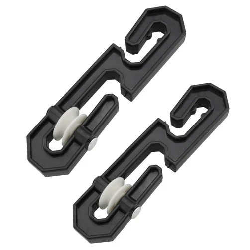 Aifeier ET 2 Pack Clothesline Spreader, Plastic Aluminum Clothesline Separator Spreader Pulley for Heavy Loads and Long Clothesline (Black)
