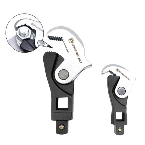 Powerbuilt 2 Piece Spring-Loaded Crowfoot Wrench Set, Adjustable, Auto Size, Universal, Self-Adjusting, Power Grip , Rapid Wrench- 240274