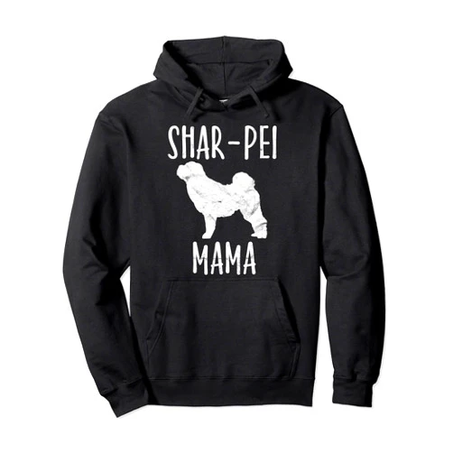 Retro Shar-Pei Mom Gift Pet Lover Clothes Vintage Shar-Pei Mama Gift Sharpei Mom Dog Owner Mother Pullover Hoodie