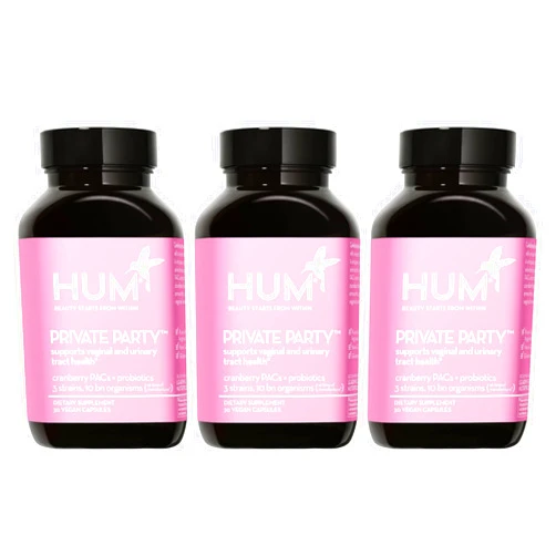 HUM Private Party - Vaginal Probiotics for Women's Health, pH Balance Supplement, and Urinary Tract Support with Cranberry & Lactobacillus Blend | Cranberry Pills, (90 Capsules)
