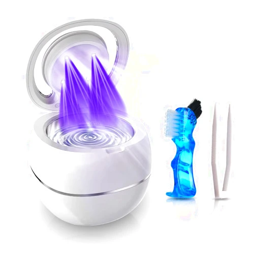 ZAPRIX Ultrasonic Retainer Cleaner Machine – 42kHz Premium Quality Dental Cleaner for Dentures, Retainers, Jewelry, and More – 180ML Tank, Dual Modes, Digital Timer, Portable (White)
