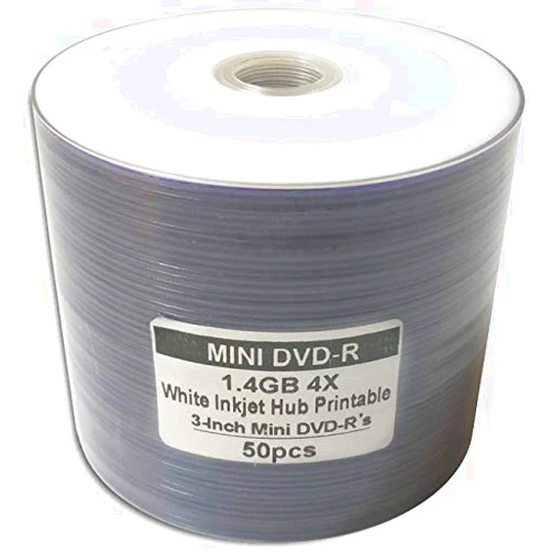 GenesysDTP 50-Pak 3-Inch White Inkjet Hub Mini DVD-R in Shrinkwrap