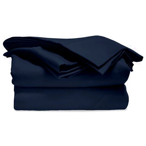 FlyCotton 100% Egyptian Cotton Stripe Pattern 4 Piece Sheet Set 800 Thread Count Super Soft (1 Flat Bed Sheet, 1 Fitted Bed Sheet with 14-inch Deep Pocket and 2 Pillowcase) King Color Navy Blue