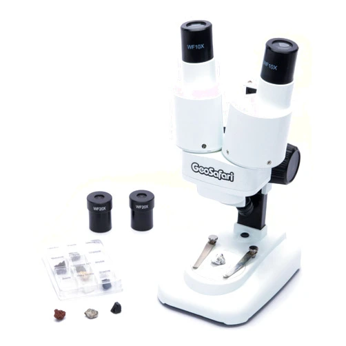 Educational Insights GeoSafari Stereoscope - Introductory Stereo Microscope for Kids 8-12, Science Kit for Homeschool and Classroom STEM Experiments, Kids Microscope Kit with Rock Specimens