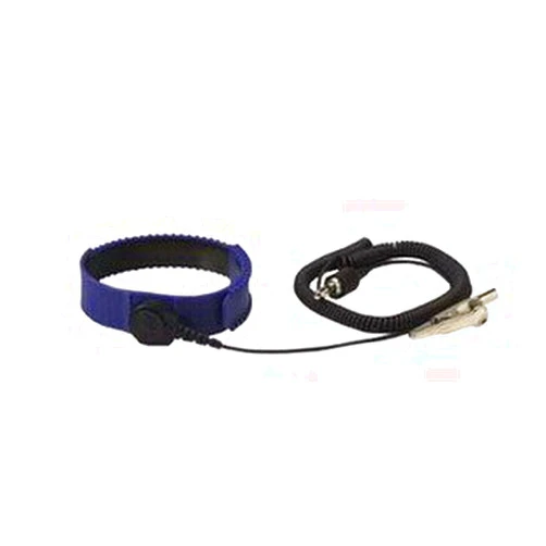 DESCO INDUSTRIES, INC SCS Wrist Strap, 4650, Blue, Adjustable, 4mm Snap, 5' Cord