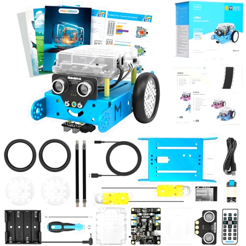 Makeblock mBot Robot Kit with Scratch Coding Box, STEM Projects for Kids Learn to Code with Scratch Arduino, Programmable Robot with 4 Programming Learning Projects, Gifts for Boys Girls Aged 8-12