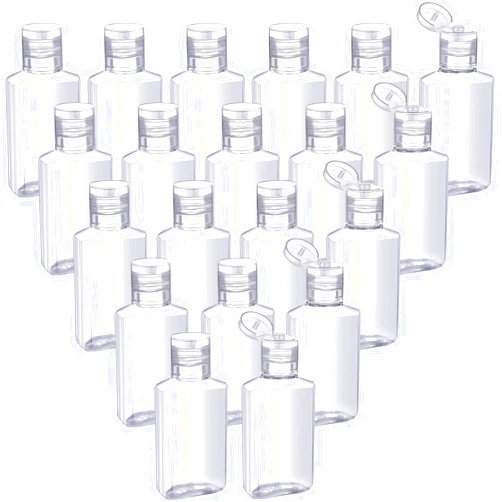 Patelai 50 Pcs Clear Empty Travel Bottles 30 ml/ 1 oz Flip Cap Empty Hand Sanitizer Bottles Container Portable Refillable Flip-top Container for Travel Outdoor Camping Business Trip