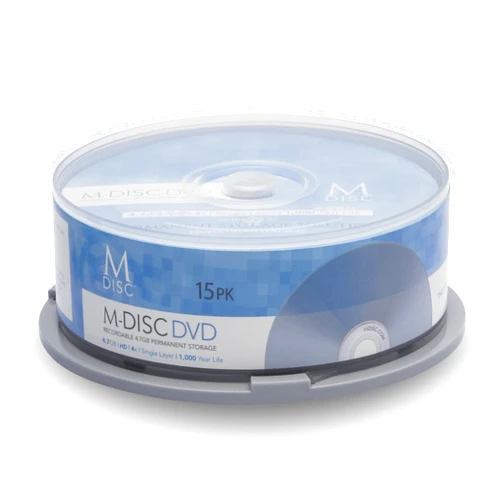 Millenniata Inc. M-DISC 4.7 GB DVD Media - 15 Disc Cake Box