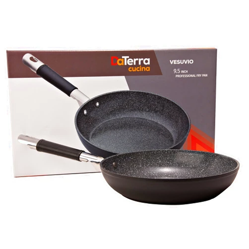 DaTerra Cucina 9.5” Nonstick Frying Pan | Made in Italy | PTFE, Cadmium, Lead and PFOA free proprietary nontoxic ceramic coating | Induction