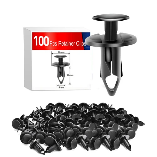 Nilight 100PCS Bumper Rivet Clips for GM 21030249 for Ford N807389S for Chrysler 6503598 Nylon Car Push Fastener Kits 9mm Hole,2 Years Warranty