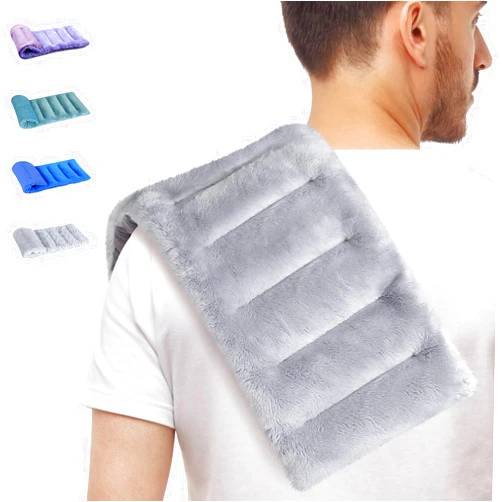 SuzziPad Microwavable Heating Pads for Neck and Shoulder Back Discomfort, 7x16 Fatigue Soothing Heated Pad Microwave, Moist Hot Packs, Unscented Heat Pack for Aches, Sore Muscle, Gray