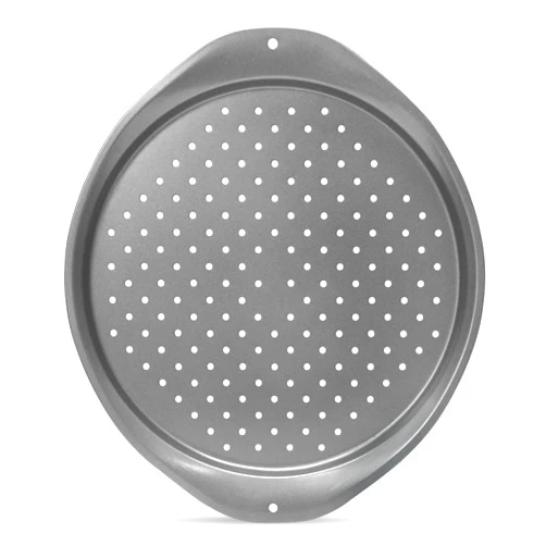 Wokic Pizza Pan 14-Inch Non-Stick Large with Perforated Round Carbon Steel Pizza Baking Pan, suitable for home and restaurant use. Pizza Tray, Dishwasher Safe (Gray)