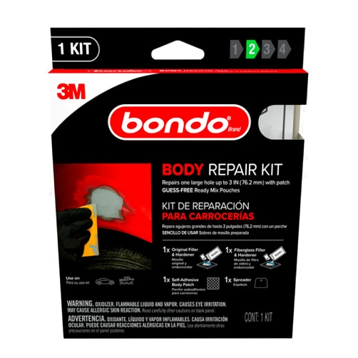 Bondo Body Repair Kit Ready Mix Pouches, Repairs One Large Hole Up to 3