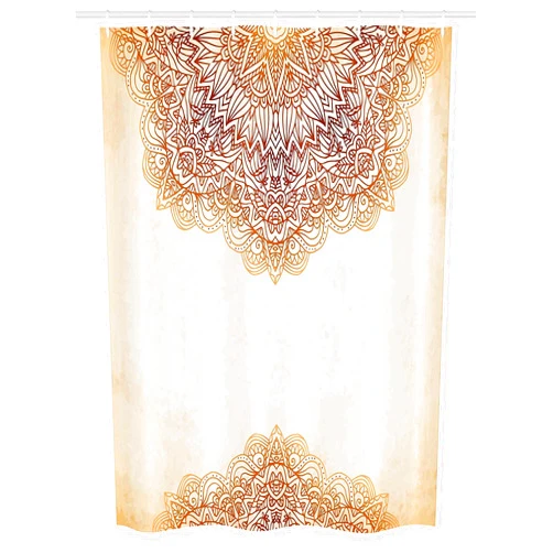 Ambesonne Victorian Stall Shower Curtain, Oriental Vintage Ornate Pattern Autehntic Style Mandala Art Print, Fabric Bathroom Decor Set with Hooks, 54