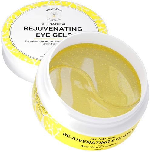 Doppeltree All Natural Caffeine Under Eye Patches & Hydrogel Masks (60 Pads) - Anti Aging Treatment for Crow Feet, Puffiness, Wrinkles, Dark Circles- Formulated in San Francisco