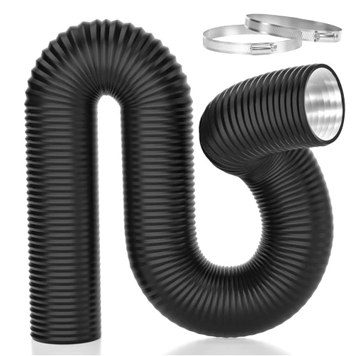 ATOM NEXUS 4 Inch 25 Feet Dryer Vent Hose, Aluminum Flexible Duct with 2 Duct Clamps, 4 Layer Protection Heavy-Duty Dryer Hose for Heating Cooling Ventilation and Exhaust