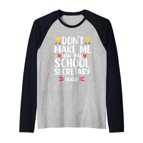 School Spine School Secretary Funny Front Office Squad Admin Appreciation Raglan Baseball Tee