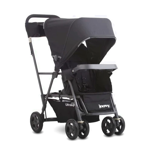 Joovy Caboose Ultralight Graphite Stroller, Sit and Stand, Tandem Stroller, Black
