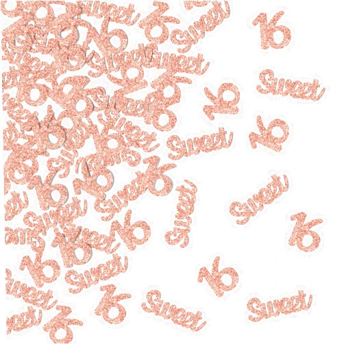 Calarjeta Sweet 16 Confetti, 16th Birthday Table Decorations, Happy Sweet 16 Party Confetti, Number 16 Table Confetti for 16th Birthday Anniversary Party Supplies, Rose Gold Glitter