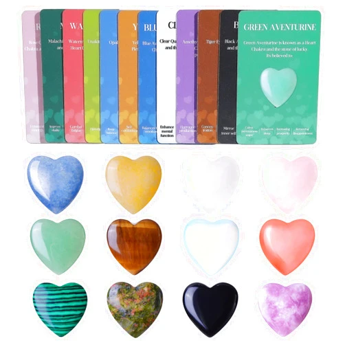 QYDCX 12 PCS Natural Heart Crystals Shaped Healing Stones Crystal Palm 0.8 inch Natural Stones Polished Love Gemstones Pocket Set Bulk Balancing Meditation Mother's Day Gift