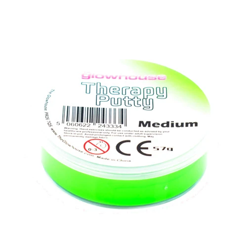 The Glowhouse Premium Therapy Putty Squeezable Non-Toxic, Hand Exercise, Anti-Stress for Adults & Children (Green - Medium)