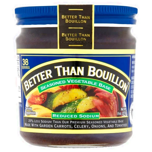 Better Than Bouillon All Natural Reduced Sodium Vegetable Base, Made with Seasoned Vegetables, Makes 9.5 Quarts of Broth, 38 Servings 8 Ounce (Pack of 1)