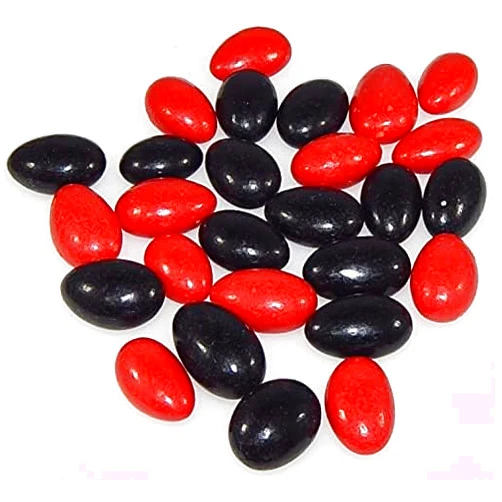 CandyKorner Jordan Almonds - Candy Coated Almonds - Black And Red - Top Grade Almonds Covered In A Thin Candy Coating By CandyKorner - 3 Pound (48 Ounce)