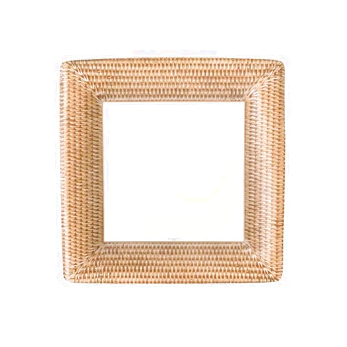 Caspari Rattan Square Paper Salad & Dessert Plates - 16 Count